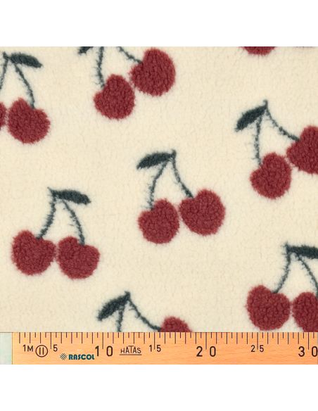 Tissu fourrure Teddy - Cerise rouge