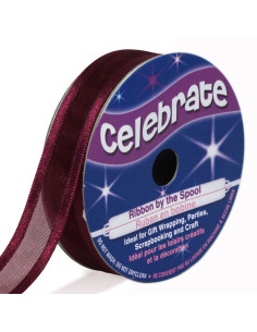 Ruban organza Celebrate prune - 12 mm x 5 m