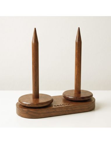 Double support pelote de laine en bois de rose Rascol