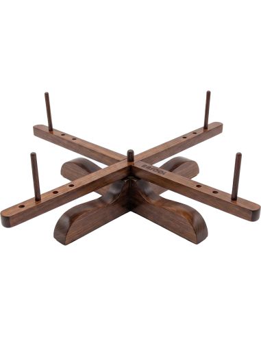 Dévidoir à écheveaux en bois de rose sur table Rascol