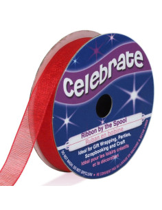 Ruban organza Celebrate rouge - 9 mm x 8 m