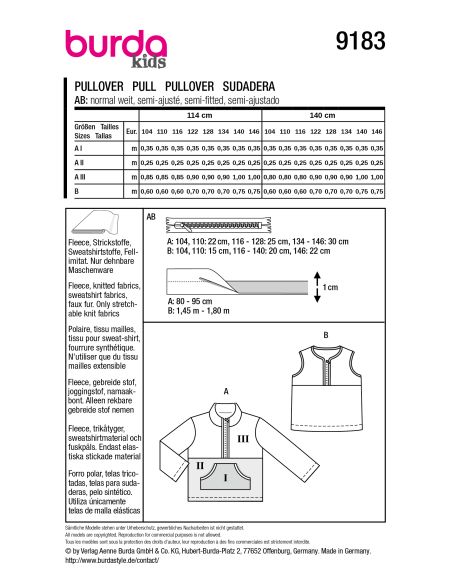 Patron de pull - Burda 9183