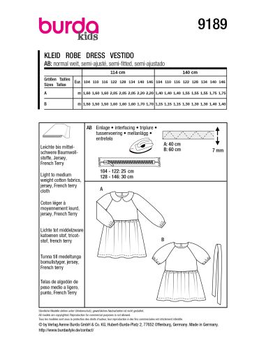 Patron de robe - Burda 9189