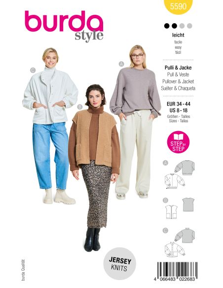 Jaune - Patron de pull - Burda 5590