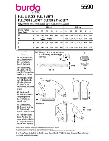 Jaune - Patron de pull - Burda 5590