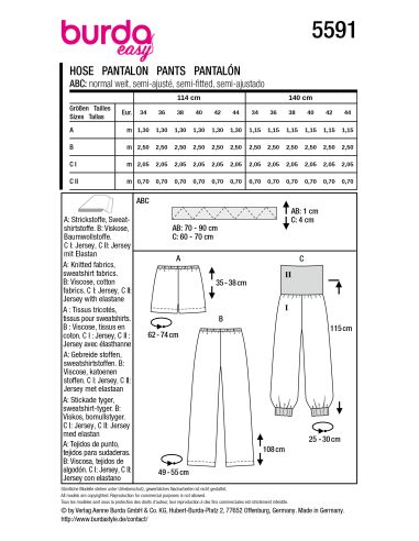 Vert - Patron de pantalon - Burda 5591