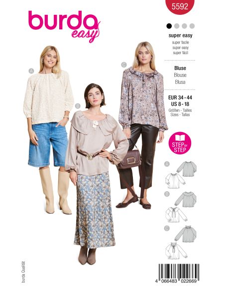 Rouge - Patron de blouse - Burda 5592
