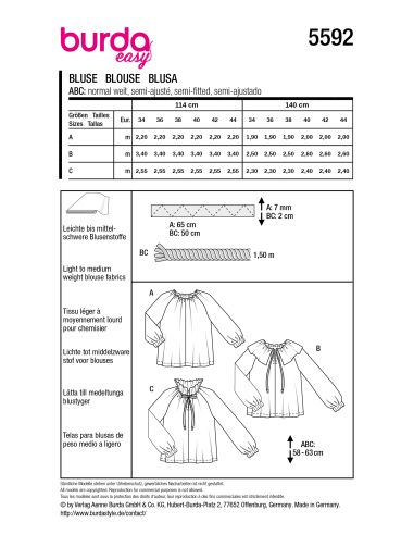 Rouge - Patron de blouse - Burda 5592