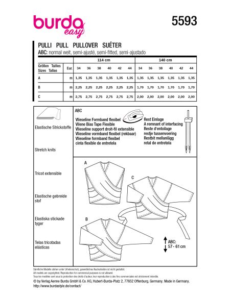 Patron de pull - Burda 5593