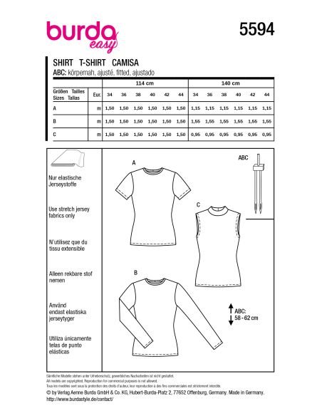 Patron de T-shirt - Burda 5594