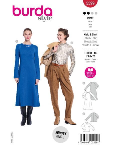 Patron de robe et T-shirt - Burda 5599