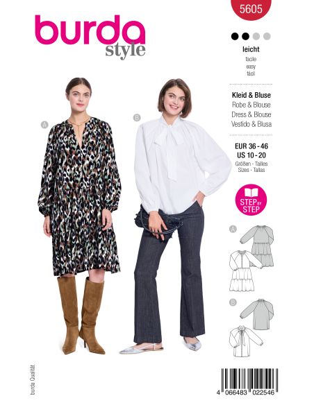 Patron de robe et blouse - Burda 5605