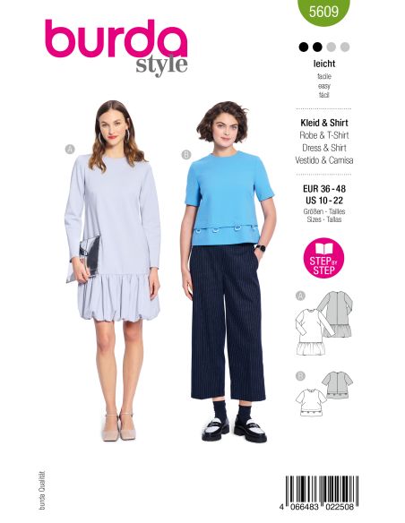 Patron de robe et T-shirt - Burda 5609