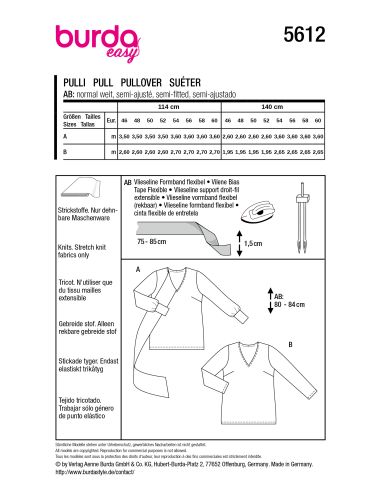 Patron de pull - Burda 5612