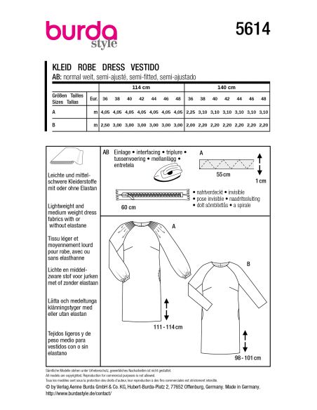 Patron de robe - Burda 5614