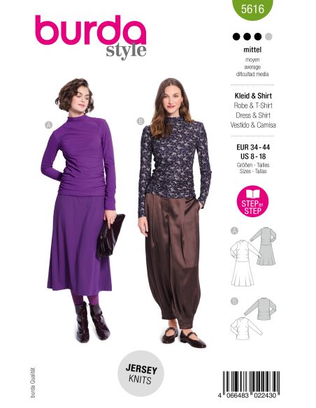 Patron de robe et T-shirt - Burda 5616