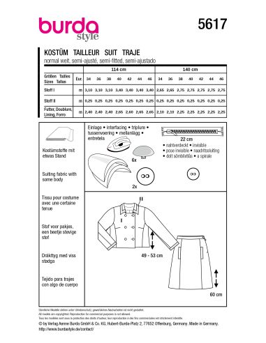 Patron de tailleur - Burda 5617