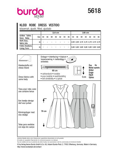Patron de robe - Burda 5618