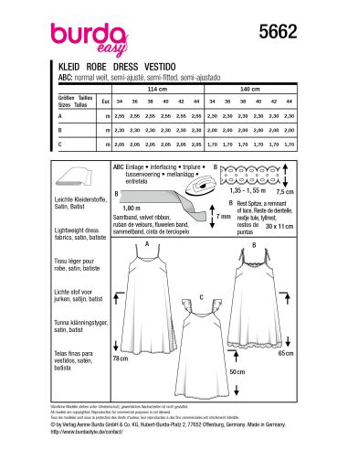Patron de robe - Burda 5662