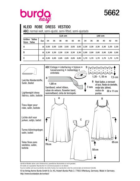 Patron de robe - Burda 5662