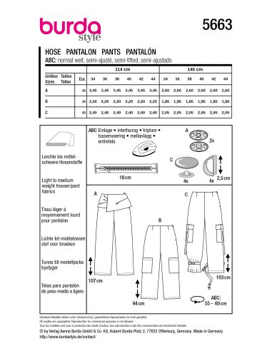 Patron de pantalon - Burda 5663