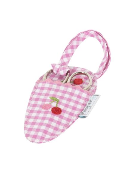 Ciseaux de broderie 9 cm avec étui de rangement - Collection cerises brodées