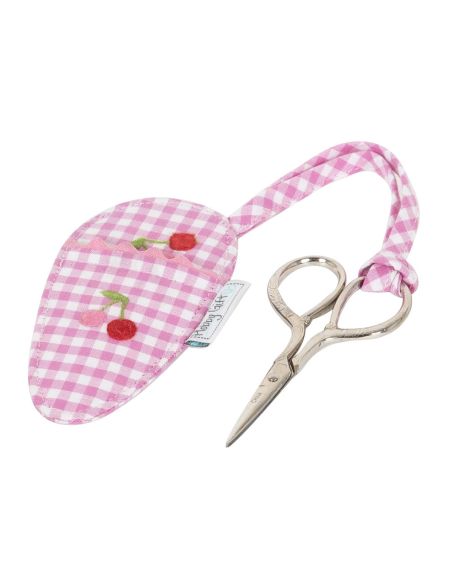 Ciseaux de broderie 9 cm avec étui de rangement - Collection cerises brodées