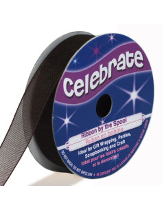 Ruban organza Celebrate chocolat - 12 mm x 6 m