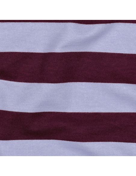 Tissu sweat léger à rayures - Raisin et lilas