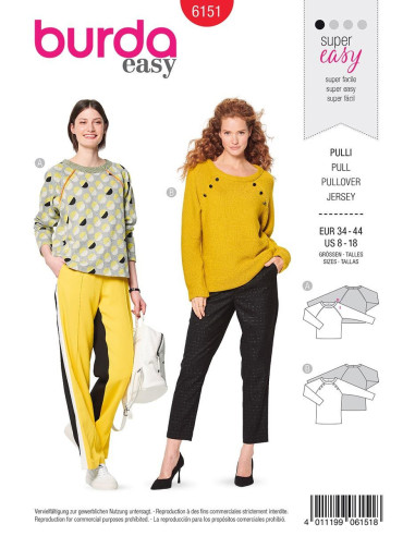 Patron de pull - Burda 6151