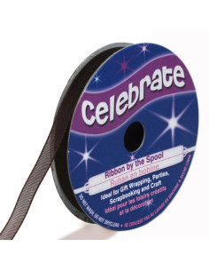 Ruban organza Celebrate chocolat - 6 mm x 8 m