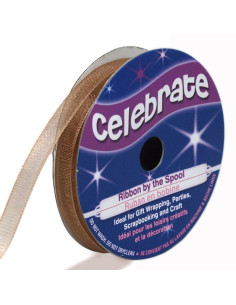 Ruban organza Celebrate marron - 6 mm x 8 m