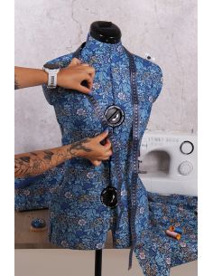 Mannequin couture Collection fleurs bleues taille 36 / 42 2