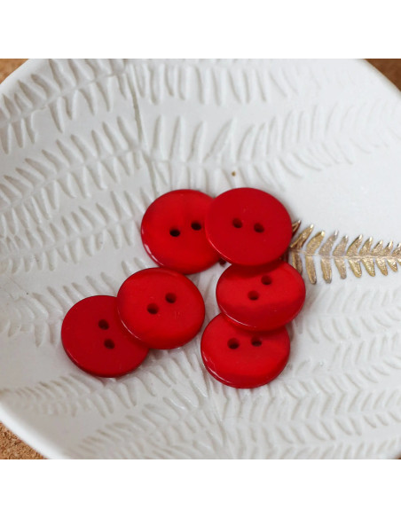 Bouton Sparkle 2 trous - Red Poppy