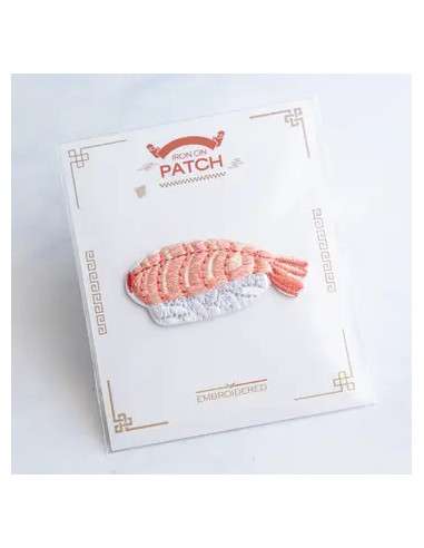 Patch brodé thermocollant - Sushi crevette
