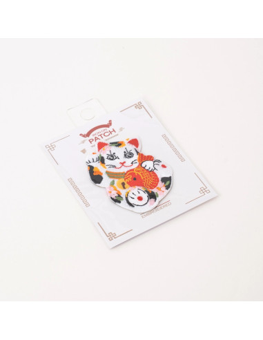 Patch brodé thermocollant - Maneki Neko carpe koï
