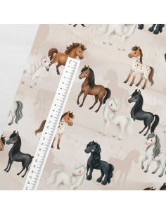 Tissu coton premium - Chevaux 2