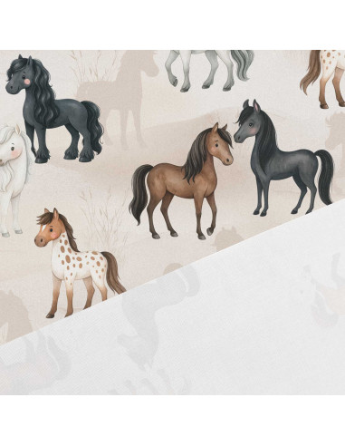 Tissu coton premium - Chevaux
