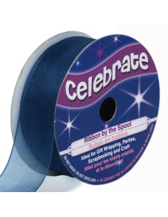Ruban organza Celebrate bleu marine - 20 mm x 5 m