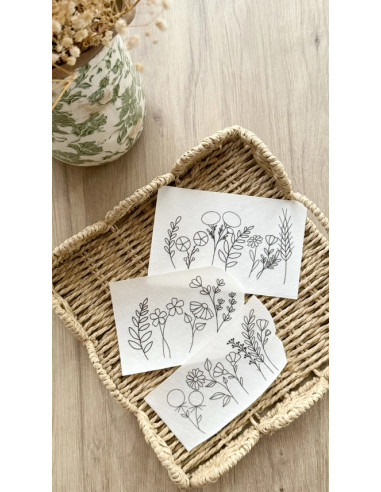 Adhésifs pour broder avec motifs Camomille Créations - Fleurs