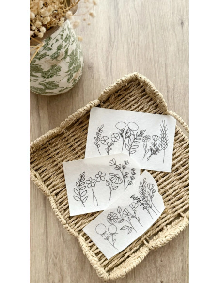 Adhésifs pour broder avec motifs Camomille Créations - Fleurs