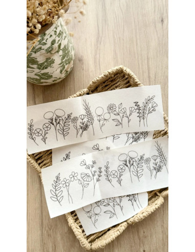 Adhésifs pour broder avec motifs Camomille Créations - Fleurs