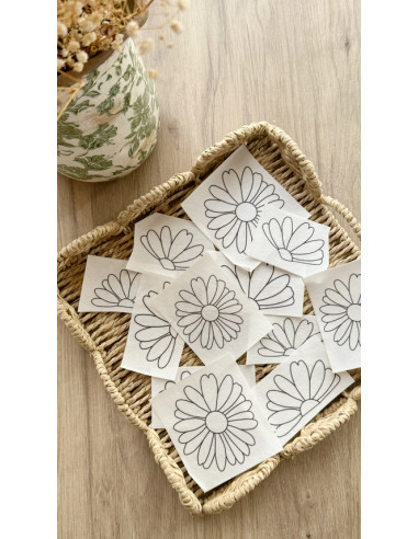 Adhésifs pour broder avec motifs Camomille Créations - Marguerites