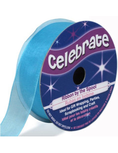 Ruban organza Celebrate bleu lagune - 20 mm x 5 m