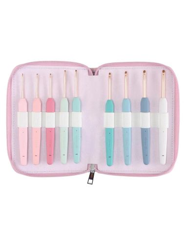 Set de 9 crochets or rose Deluxe KnitPro Vybe