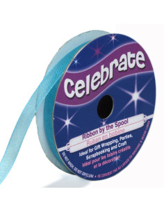 Ruban organza Celebrate bleu turquoise - 6 mm x 8 m
