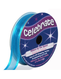 Ruban organza Celebrate bleu turquoise - 12 mm x 5 m