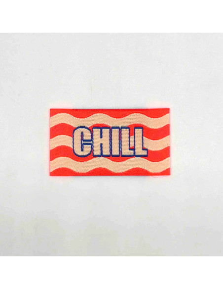 Lot de 5 étiquettes tissées à coudre Chill