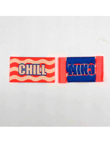 Lot de 5 étiquettes tissées à coudre Chill