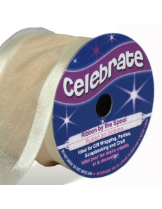 Ruban organza Celebrate ivoire - 38 mm x 4 m